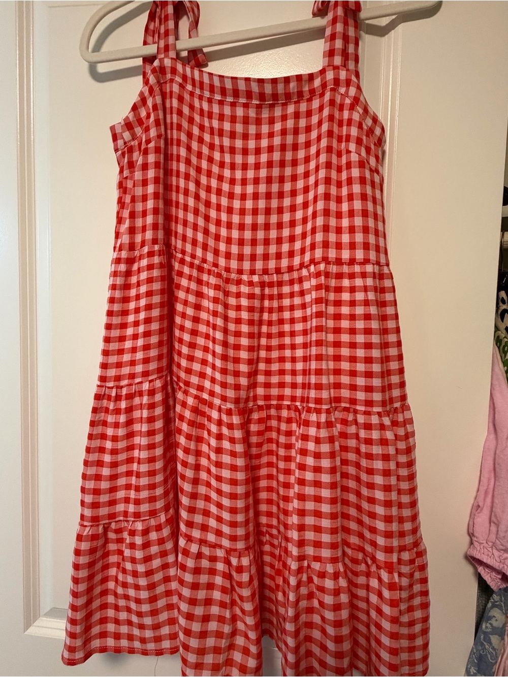 Pink Lily Red and White Gingham Mini Dress